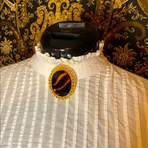 Vintage Faux Tiger Eye Brooch Pendant